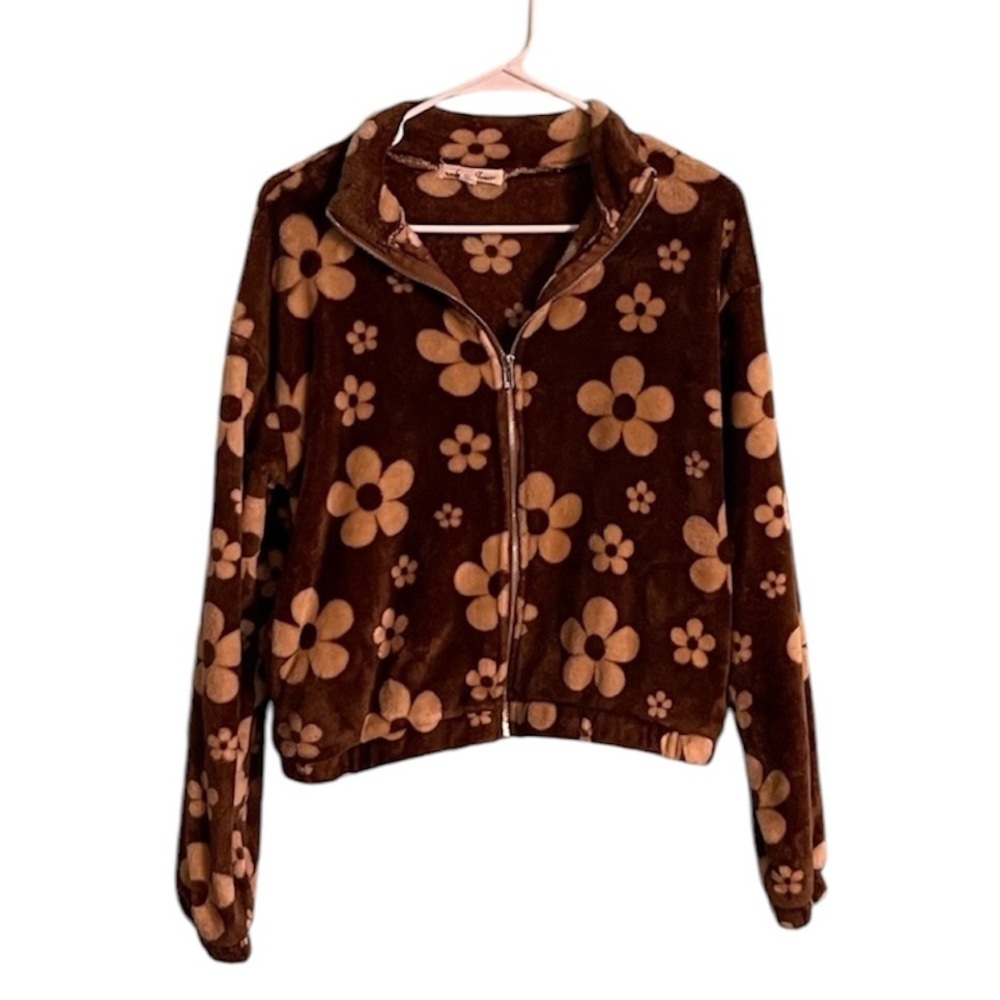 Velvet Fleur Women’s XS Floral Cropped Sweatshirt